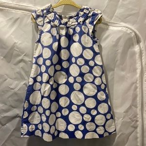 Cherokee Blue & White Polka-Dot Dress. 3T